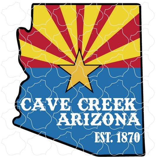 Cave Creek, Arizona est. 1870 State Flag Map Home