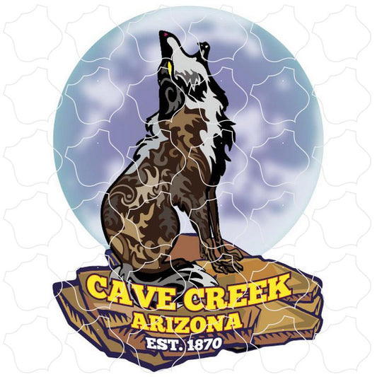 Cave Creek, Arizona est. 1870 Big Moon Coyote