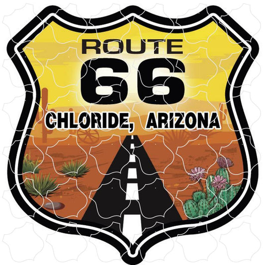 Chloride, Arizona Route 66 Shield Desert Scene