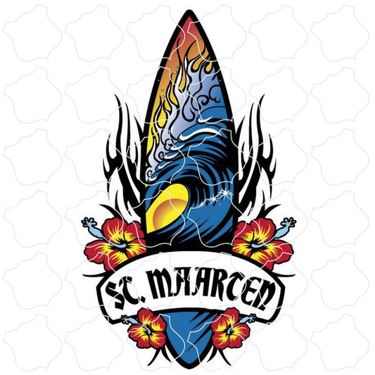 St. Maarten Tribal Surfboard