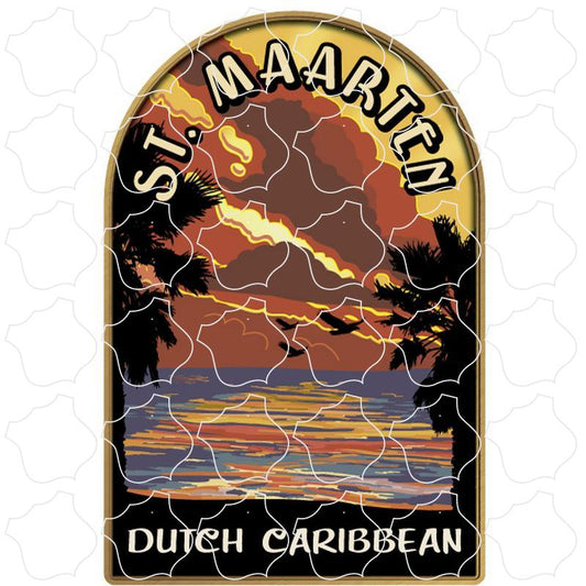 St. Maarten Dutch Caribbean Retro Sunset