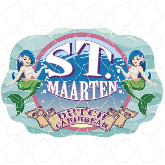 St. Maarten Dutch Caribbean Mermaid Book Ends