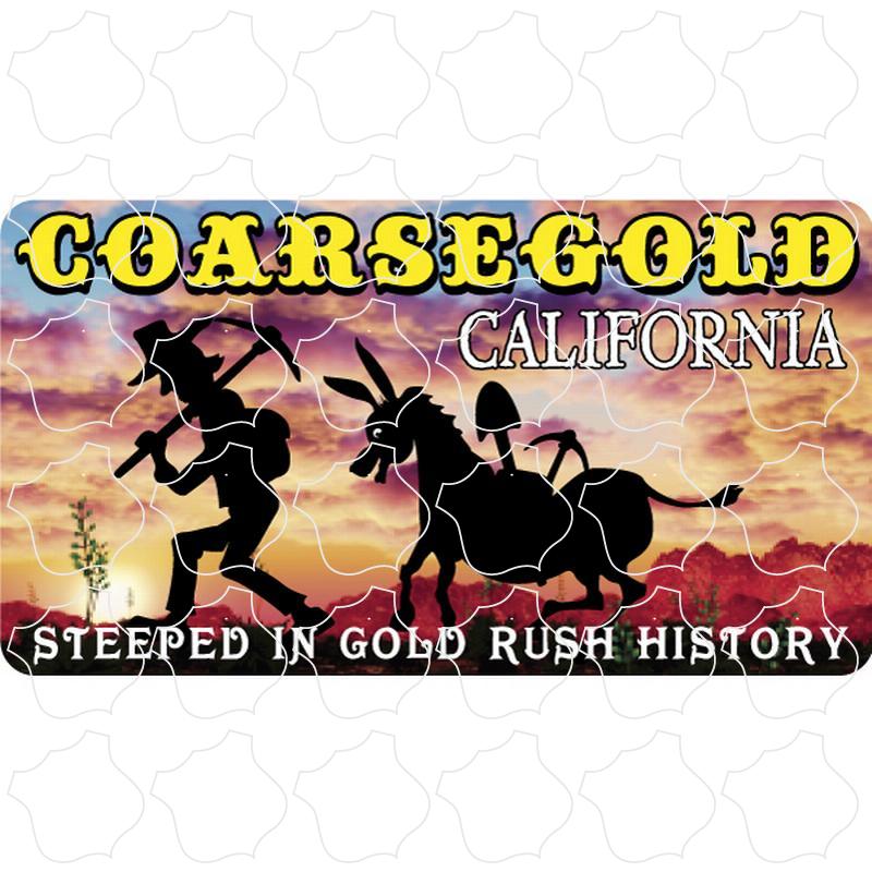 Coarsegold, California Miner & Donkey Silhouette Cloudy Sunset