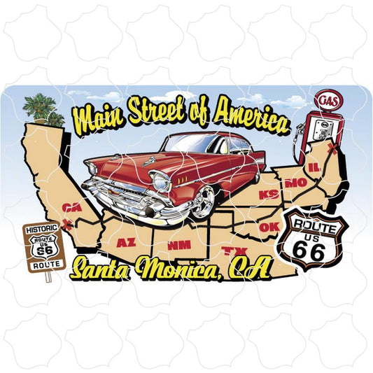 Santa Monica, California Route 66 States Map