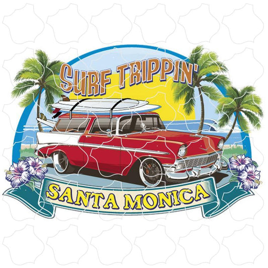 Santa Monica Surf Trippin' Old Red Station Wagon