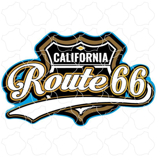 California Route 66 Blue & Brown Shield