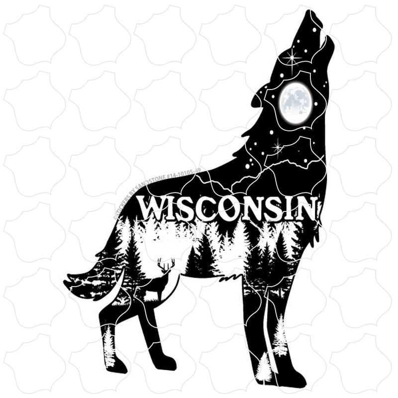 Wisconsin Wolf Howling Mountain scene inside