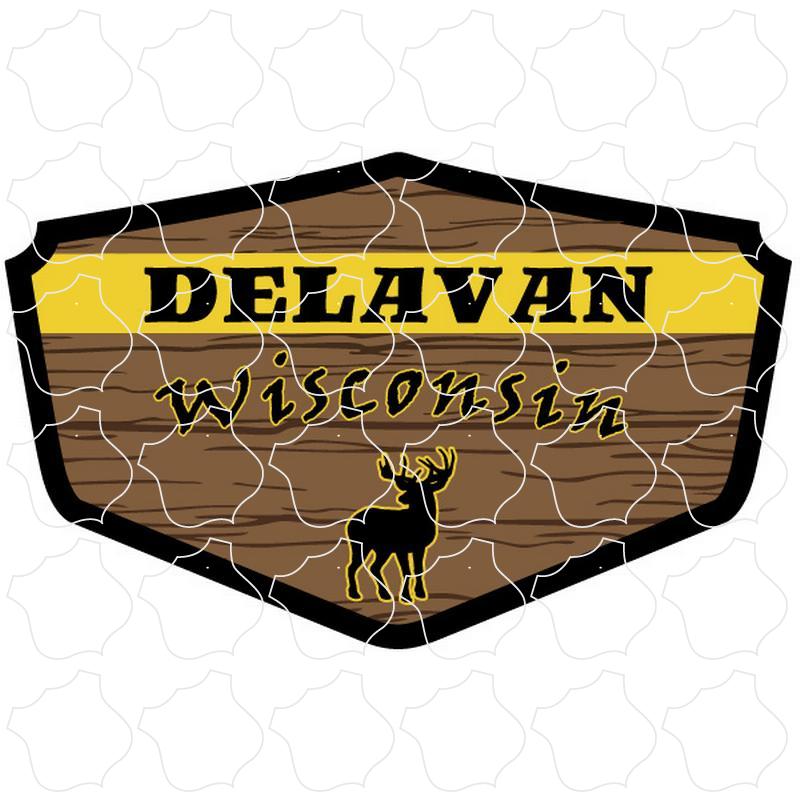 Delavan, Wisconsin Horizontal Shield With Deer