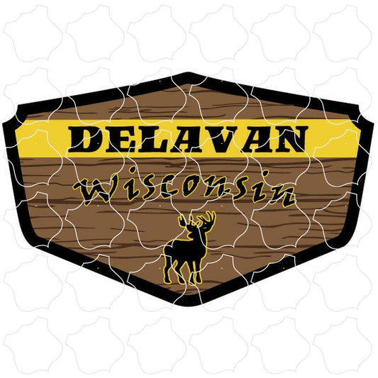 Delavan, Wisconsin Horizontal Shield With Deer