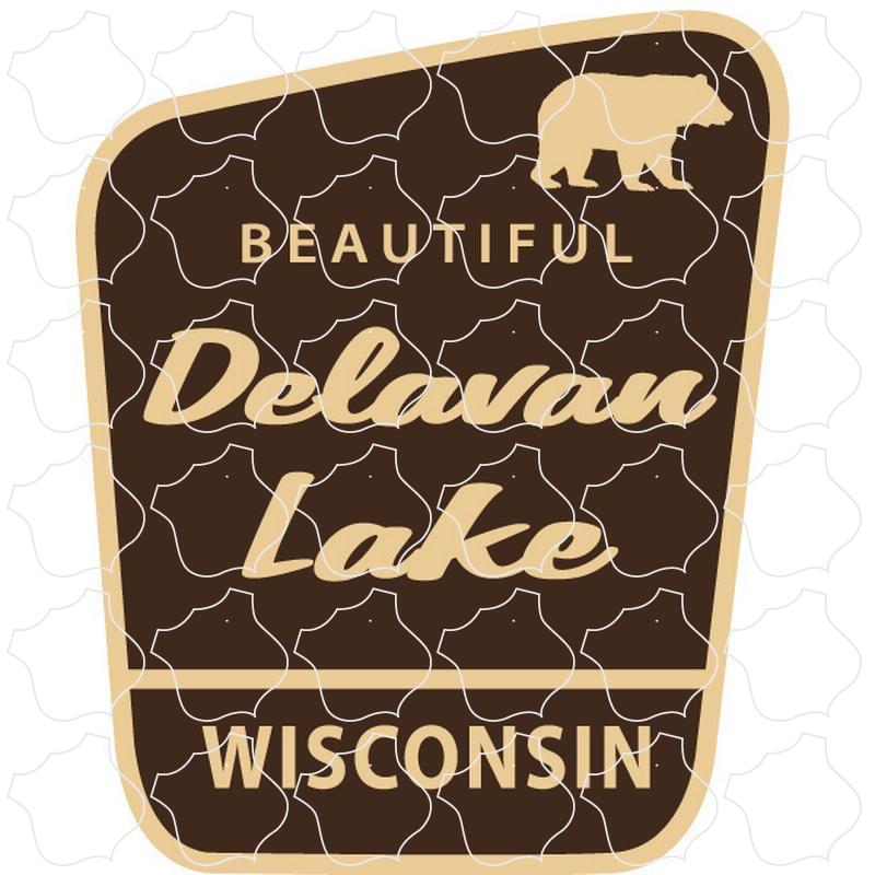 Delavan Lake, Wisconsin Brown Angled Park Sign