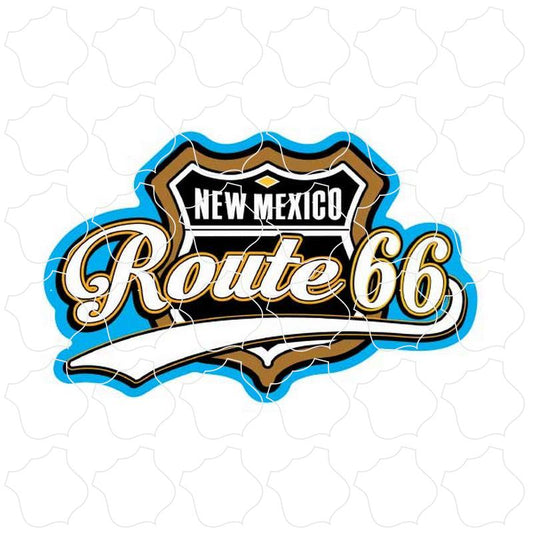 New Mexico Route 66 Blue & Brown Shield