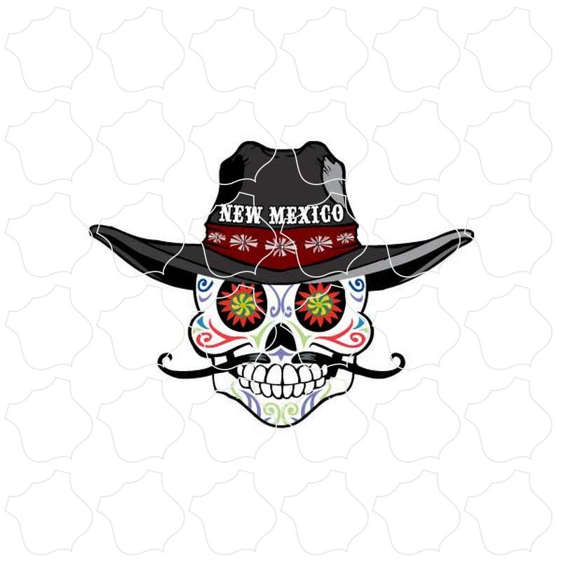 New Mexico Cowboy Hat Sugar Skull