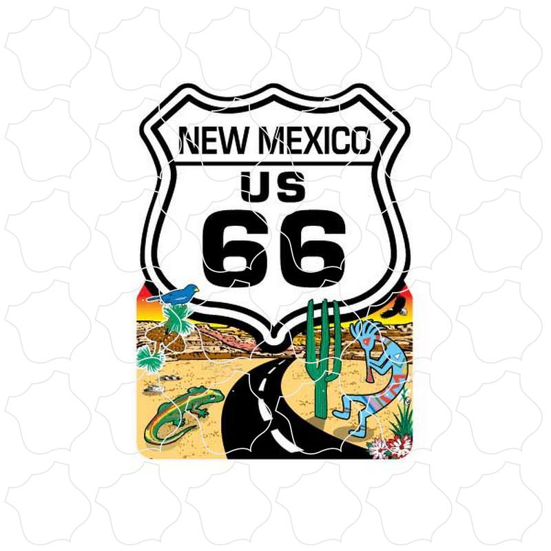 New Mexico Desert Road Route 66 Shield