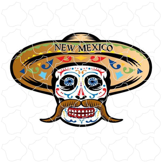 New Mexico Day of the Dead Fu Man Chu Sombrero Skull